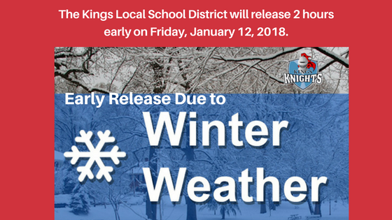 2 hour early release on 1-12-2018